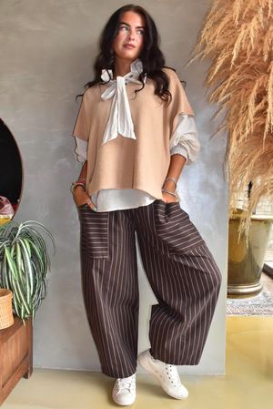 Burlington Stretch Button Pocket Barrel Pant Coffee Bean